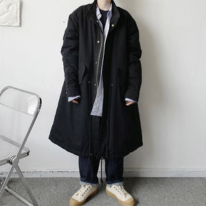 Japanese Loose Over-the-knee Thick Windbreaker