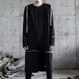 Stage Hooded Long Trench Coat