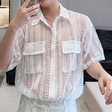 Load image into Gallery viewer, Mesh Cutout Short Sleeve Shirt
