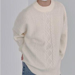 Twist Crew Neck Knitted Sweater