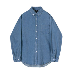 Retro Denim Long-sleeved Shirt