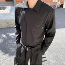 Load image into Gallery viewer, Black Long Sleeve Shirt Jumpsuit
