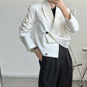 Deconstructed Multiple Buttons Cropped Blazer