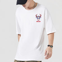 Load image into Gallery viewer, Bull Head Embroidered Loose Short Sleeve T-Shirt
