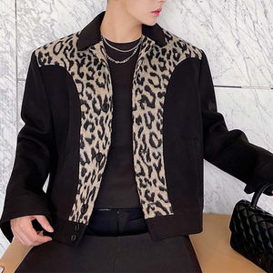 Vintage Leopard Panel Cropped Jacket