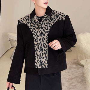 Vintage Leopard Panel Cropped Jacket