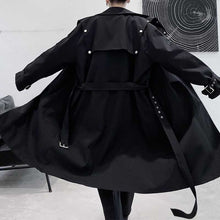 Load image into Gallery viewer, Mid Length Black Trench Coat
