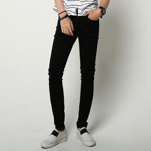 Thin Knee Ripped Black Slim Jeans