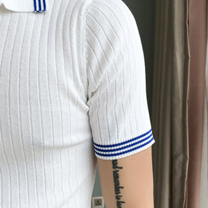 Contrast Stripe Trim Slim-fit Polo Shirt