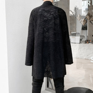 Semi-Sheer Mid-Length Cape Coat