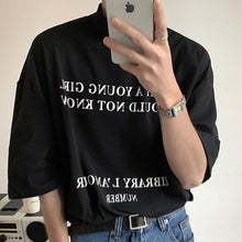 Load image into Gallery viewer, Half Turtleneck Printed Short Sleeve T-Shirt
