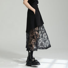 Load image into Gallery viewer, Irregular High-waist Paneled Mesh Skirt
