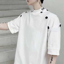 Load image into Gallery viewer, Stand Collar Multi Button T-Shirt
