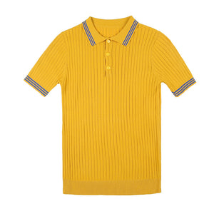 Contrast Stripe Trim Slim-fit Polo Shirt