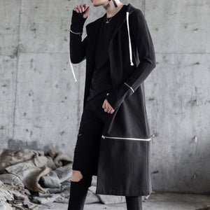 Stage Hooded Long Trench Coat
