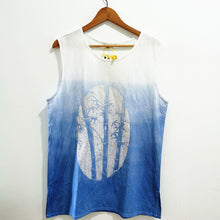 Load image into Gallery viewer, Blue Bamboo Cotton Linen Print Tank Top
