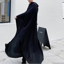 Load image into Gallery viewer, Vintage Long Thin Pleated Hoodie Cape
