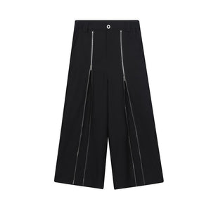 Zip Trim Loose Wide-Leg Lounge Pants