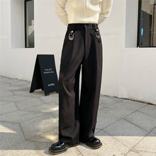 Load image into Gallery viewer, Dark Metal Buckle Trim Straight Pants
