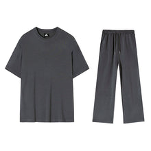 Load image into Gallery viewer, Thin Solid Short Sleeve T-Shirt And Pant Set
