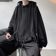 Load image into Gallery viewer, Webbing Embellished Loose Hoodie
