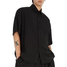 Load image into Gallery viewer, Black Simple Loose Short Sleeve Shirt
