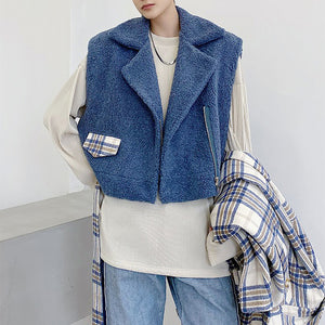 Woolen Waistcoat Plaid Coat