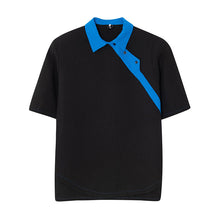 Load image into Gallery viewer, Slanted Contrast Lapel T-Shirt
