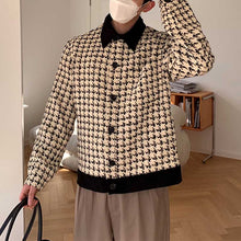 Load image into Gallery viewer, Houndstooth Belt Lapel Slim Fit Jacket
