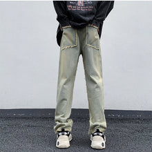 Load image into Gallery viewer, Straight Leg Loose Fit Frayed Wash Jeans
