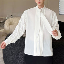 Load image into Gallery viewer, Lace Pressed Tie Long Sleeve Shirt
