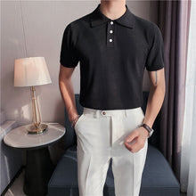 Load image into Gallery viewer, Thin Knit Lapel Slim Polo Shirt
