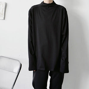 Autumn Simple Half Turtleneck Long Sleeve T-Shirt