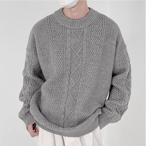 Twist Crew Neck Knitted Sweater