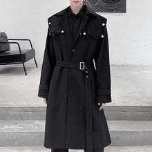Load image into Gallery viewer, Mid Length Black Trench Coat
