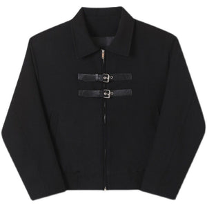 Belt Buckle Drop-Shoulder Jacket