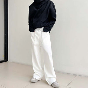 Loose Simple Drawstring Pocket Pants