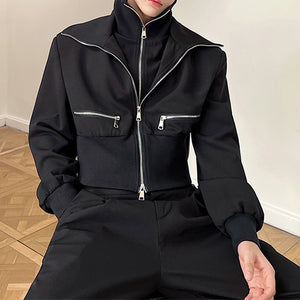 Zip-panel Fake Two Piece Jacket