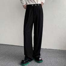 Load image into Gallery viewer, Snap Placket Drape Casual Straight Leg Pants
