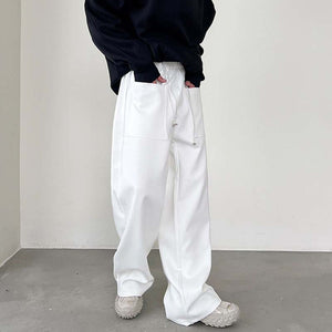 Loose Simple Drawstring Pocket Pants