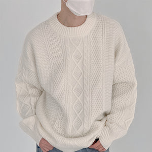 Twist Crew Neck Knitted Sweater