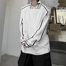 Load image into Gallery viewer, Paneled Webbing Lapel Long-Sleeve Sweatshirt
