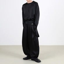 Load image into Gallery viewer, Black Draped Loose Wide Leg Pants
