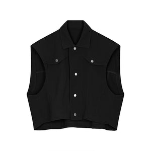 Lapel Casual Cropped Vest