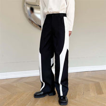 Load image into Gallery viewer, Black and White Paneled Straight-leg Pants
