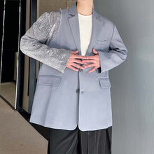 Load image into Gallery viewer, Asymmetric Sequins Patchwork Blazer
