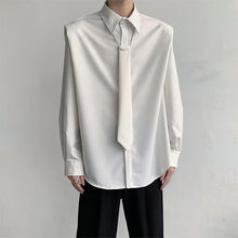 Load image into Gallery viewer, Tie Trim Shoulder Pads Long Sleeves Shirts
