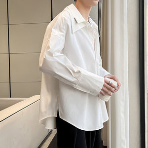 Detachable Double Collar Long Sleeve Shirt