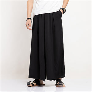 Dropped Wide-Leg Loose Ninth Pants