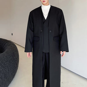 Fake Two-piece Mid-length Trench Coat